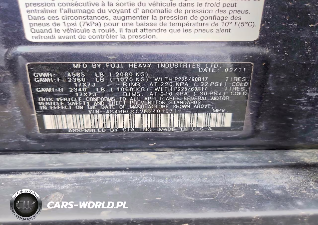 2011 Subaru Outback 2.5I Limited VIN:4S4BRCKC2B3401571 - 12