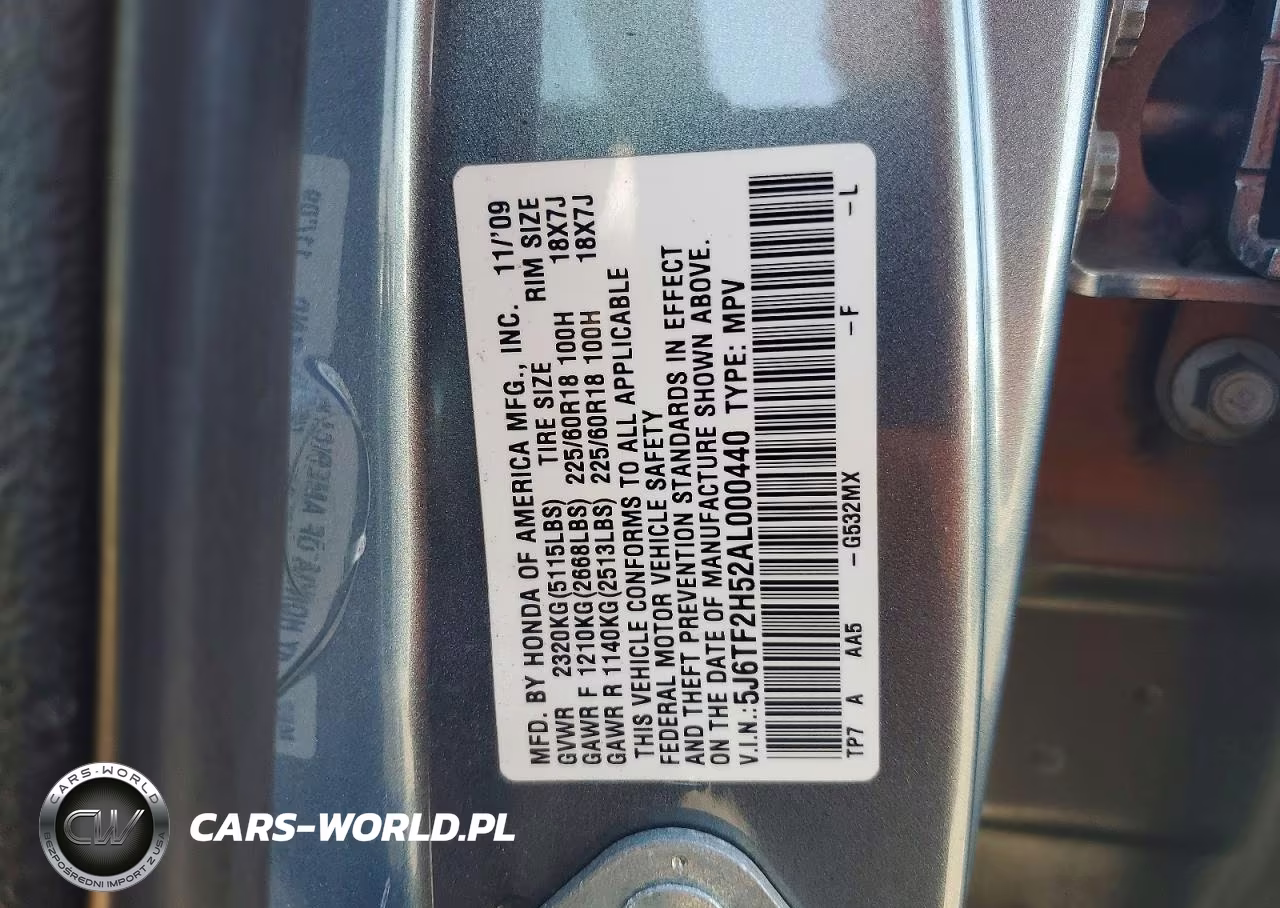 2010 Honda Accord Crosstour Exl VIN:5J6TF2H52AL000440 - 12