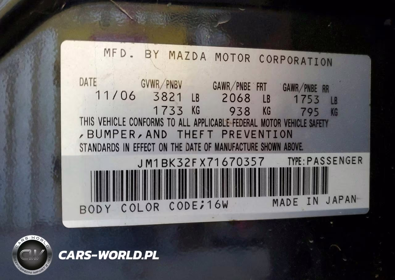 2007 Mazda 3 I VIN:JM1BK32FX71670357 - 13