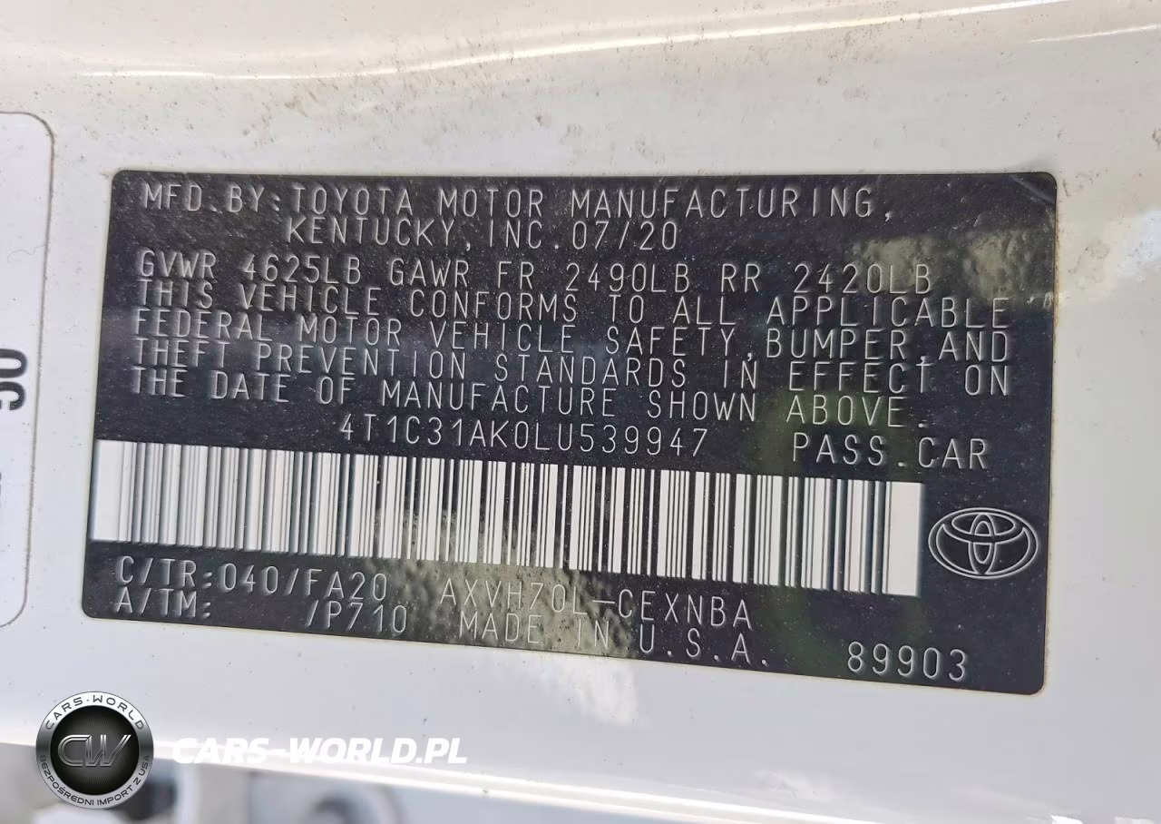 2020 TOYOTA CAMRY LE HYBRID VIN:4T1C31AK0LU539947 - 12