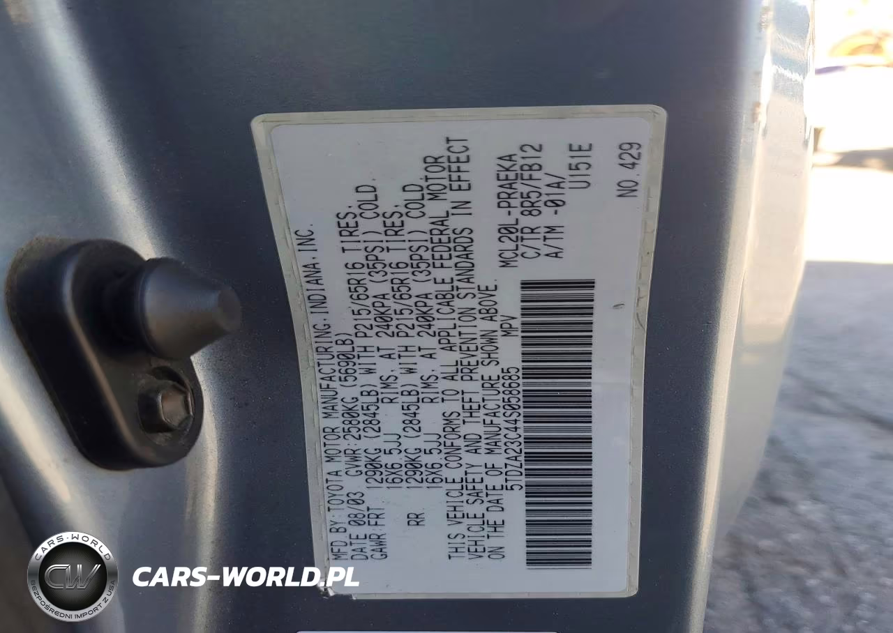 2004 Toyota Sienna Le 8 Passenger VIN:5TDZA23C44S058685 - 13
