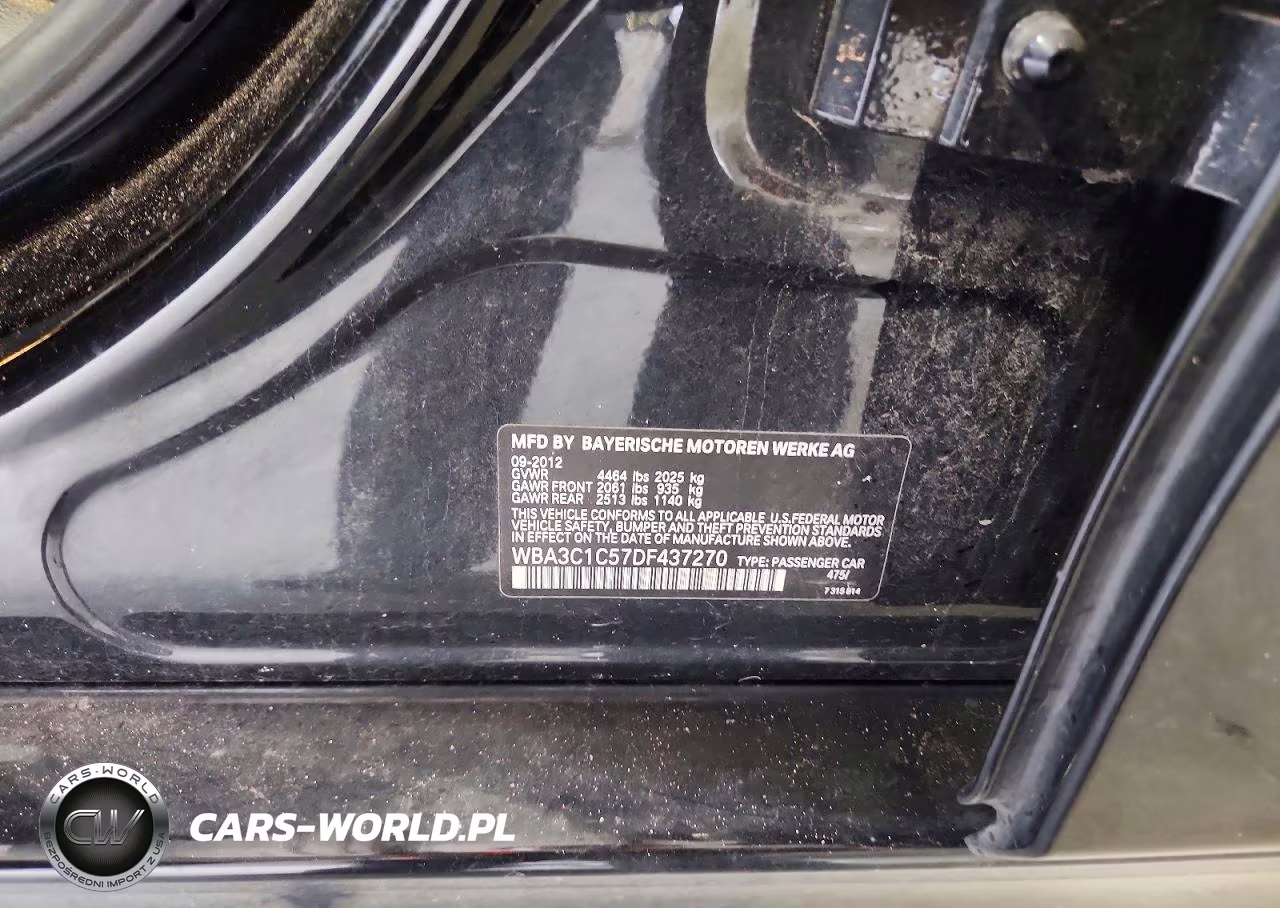 2013 BMW 328 I Sulev VIN:WBA3C1C57DF437270 - 12
