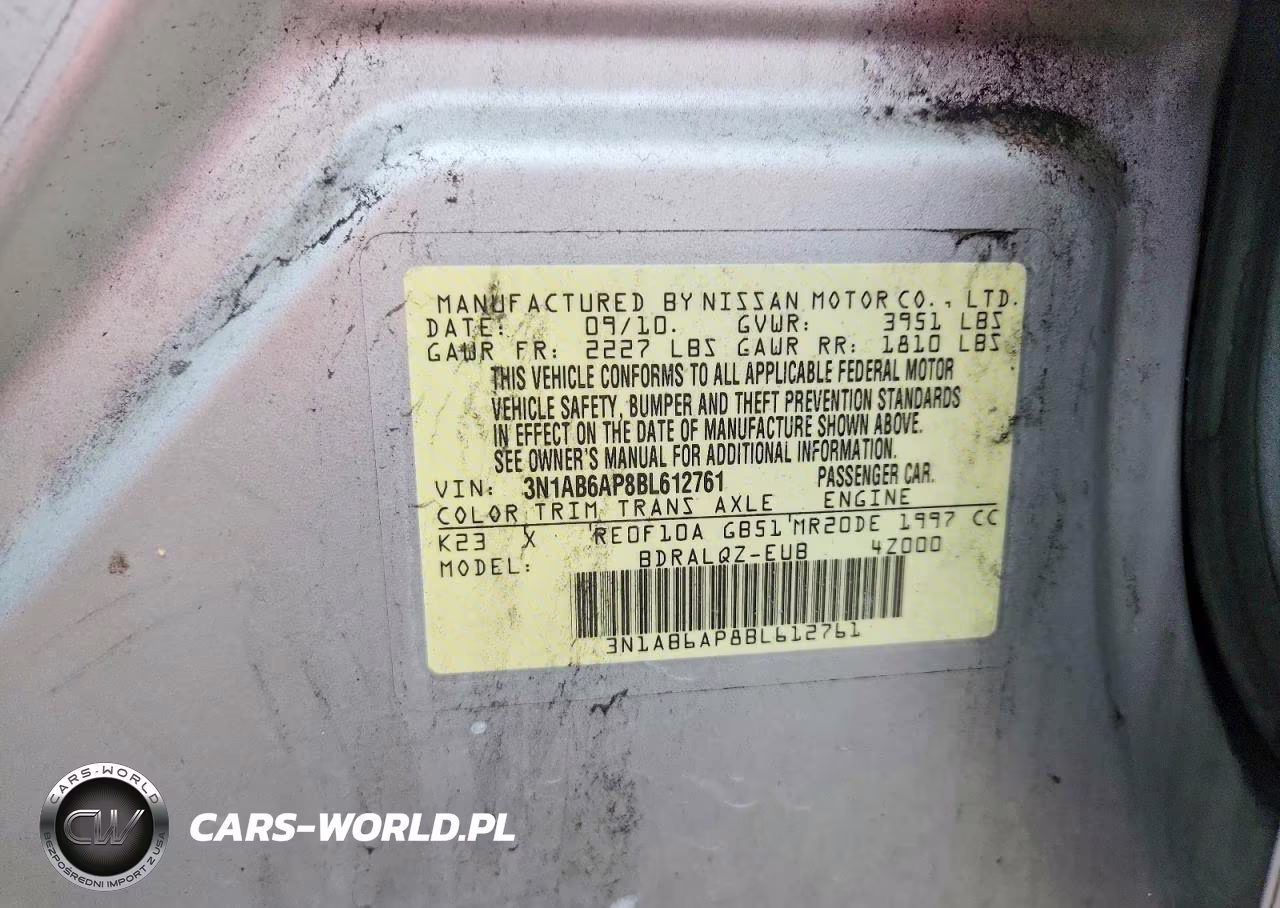 2011 Nissan Sentra 2.0 VIN:3N1AB6AP8BL612761 - 12