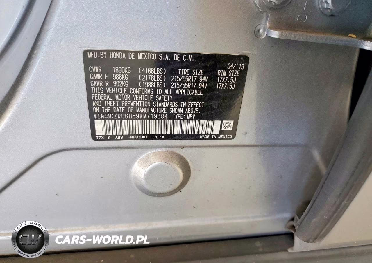 2019 Honda Hr-V Ex VIN:3CZRU6H59KM719384 - 13