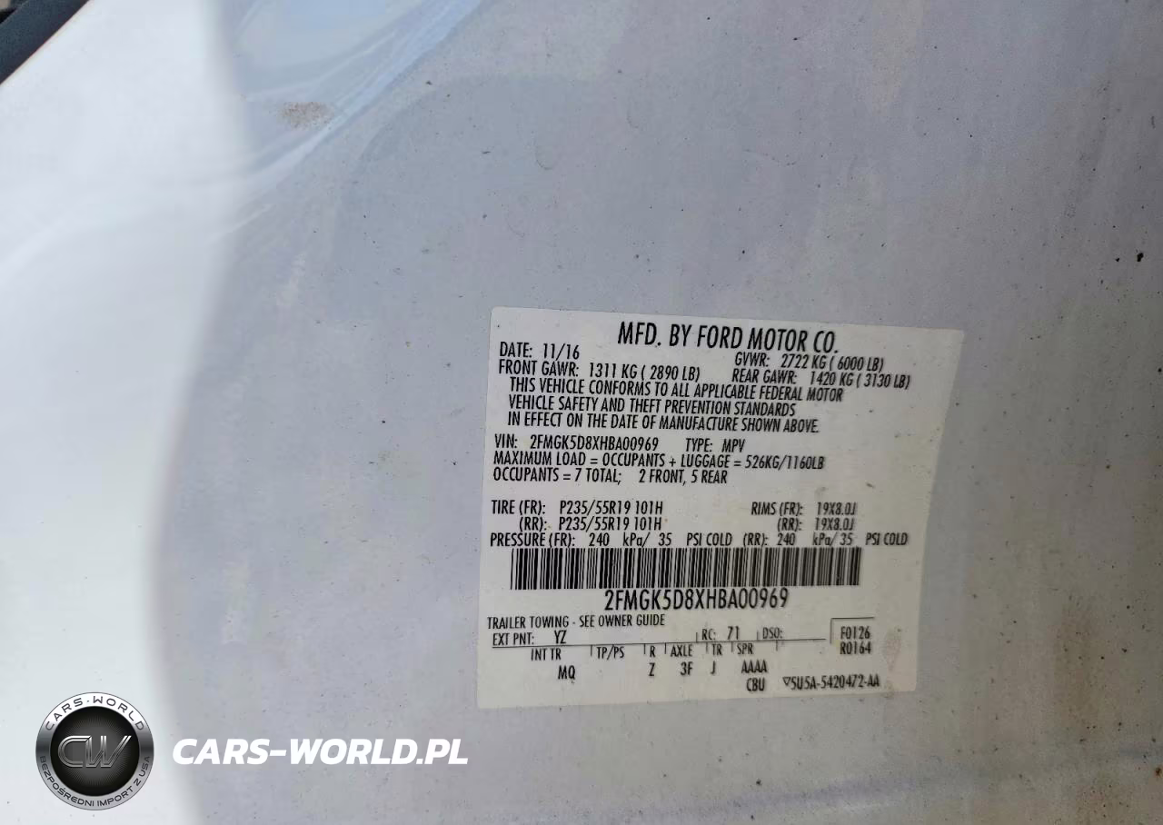 2017 Ford Flex Limited VIN:2FMGK5D8XHBA00969 - 14