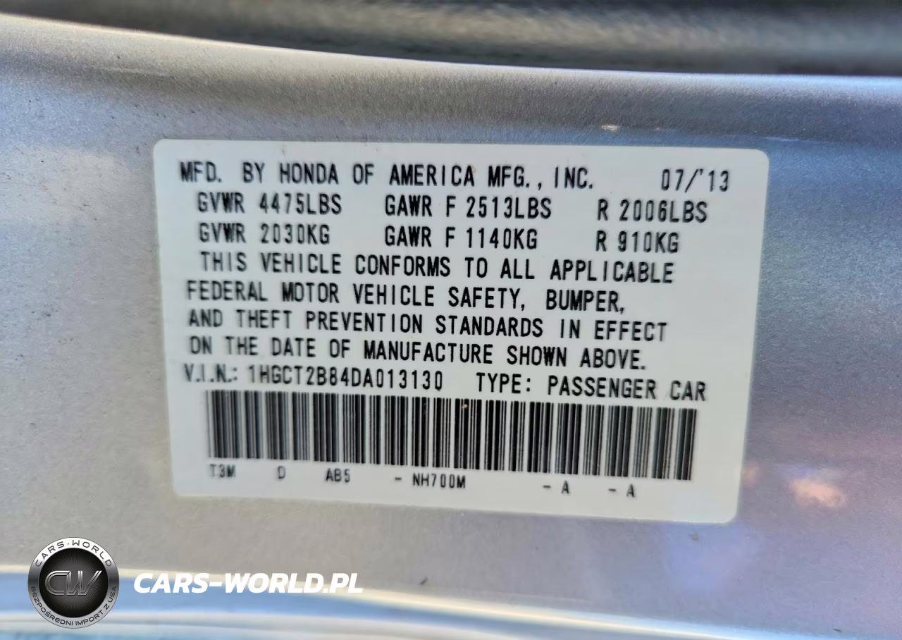 2013 Honda Accord Exl VIN:1HGCT2B84DA013130 - 12