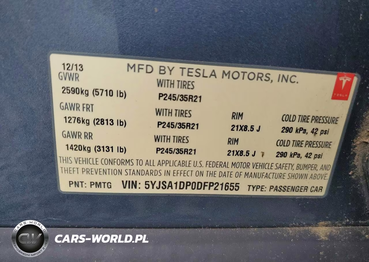 2013 Tesla Model S VIN:5YJSA1DP0DFP21655 - 12