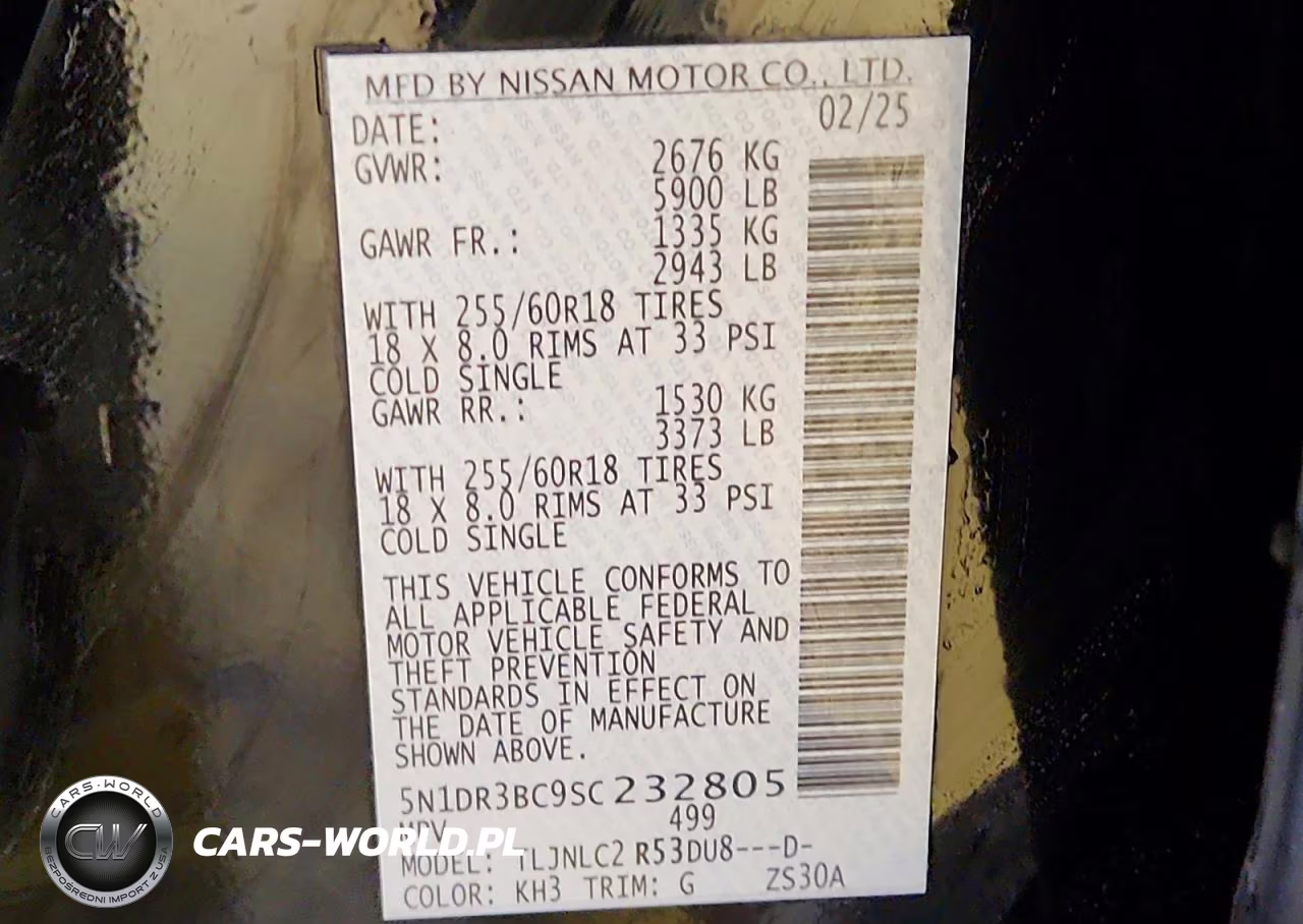 2025 Nissan Pathfinder Sv VIN:5N1DR3BC9SC232805 - 14