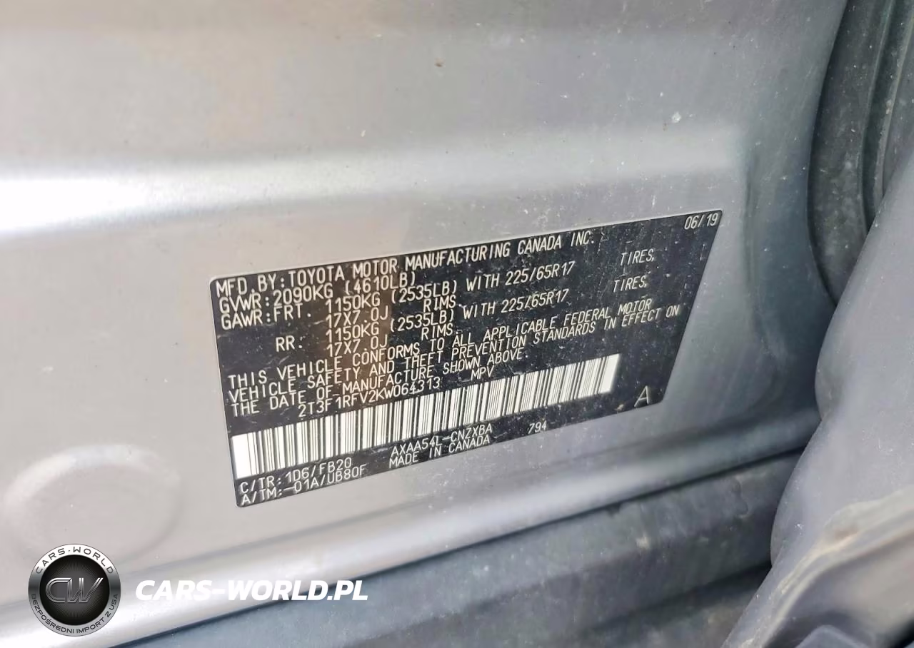 2019 Toyota Rav4 Le VIN:2T3F1RFV2KW064313 - 13