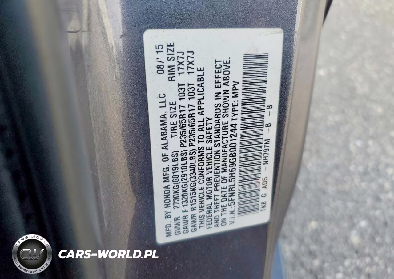 2016 Honda Odyssey Exl VIN:5FNRL5H69GB001244 - 13