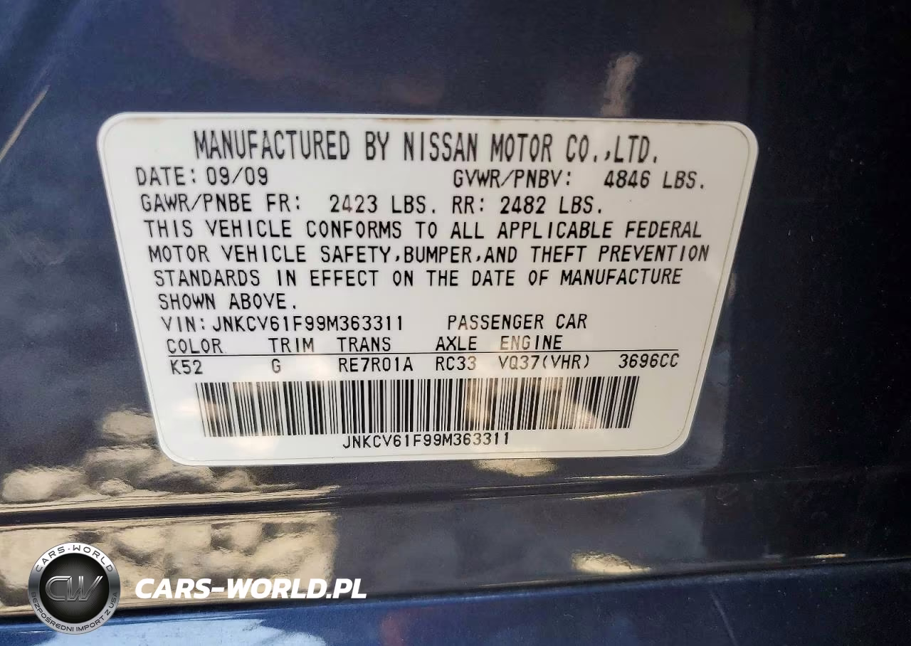 2009 Infiniti G37 Sedan X VIN:JNKCV61F99M363311 - 12