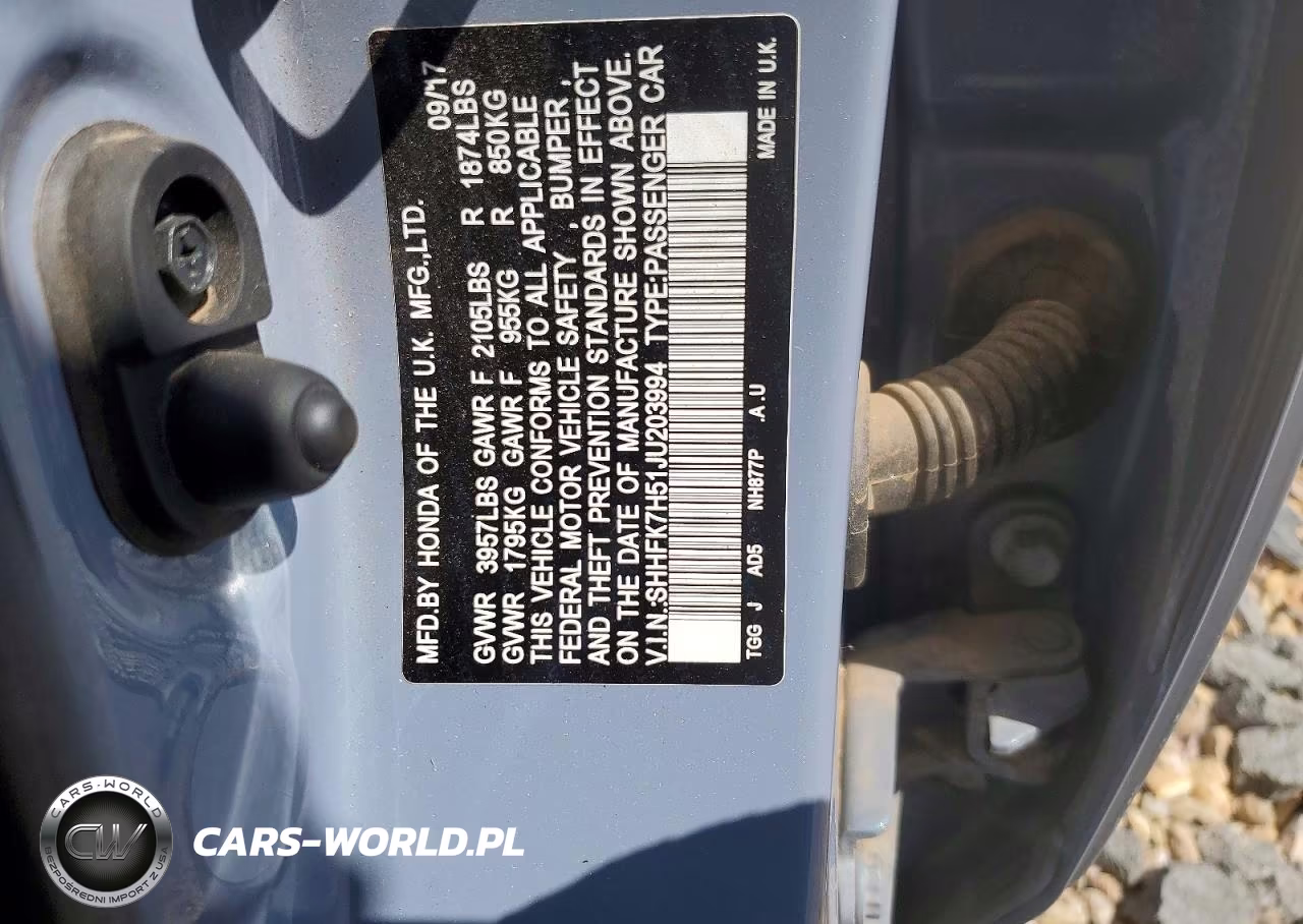 2018 Honda Civic Ex VIN:SHHFK7H51JU203994 - 12