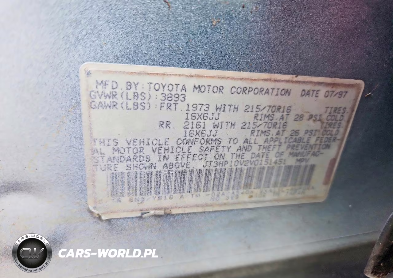 1997 Toyota Rav4 VIN:JT3HP10V2V0151451 - 12