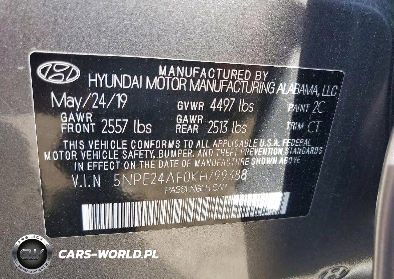 2019 Hyundai Sonata Se VIN:5NPE24AF0KH799388 - 13