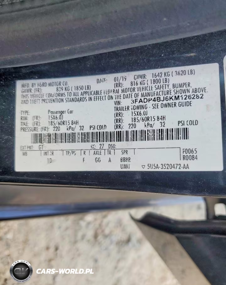 2019 Ford Fiesta Se VIN:3FADP4BJ6KM126282 - 12