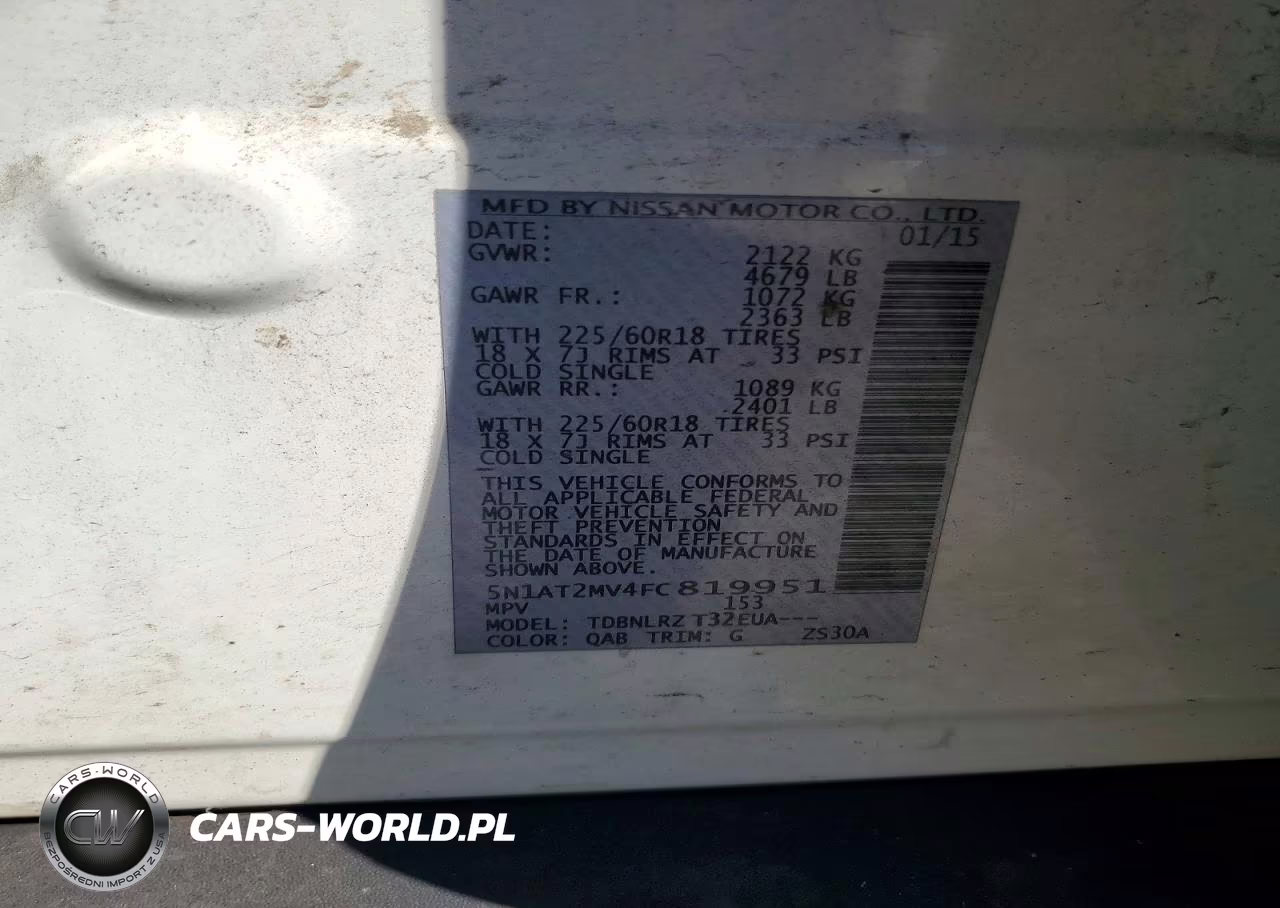 2015 Nissan Rogue Sl VIN:5N1AT2MV4FC819951 - 14