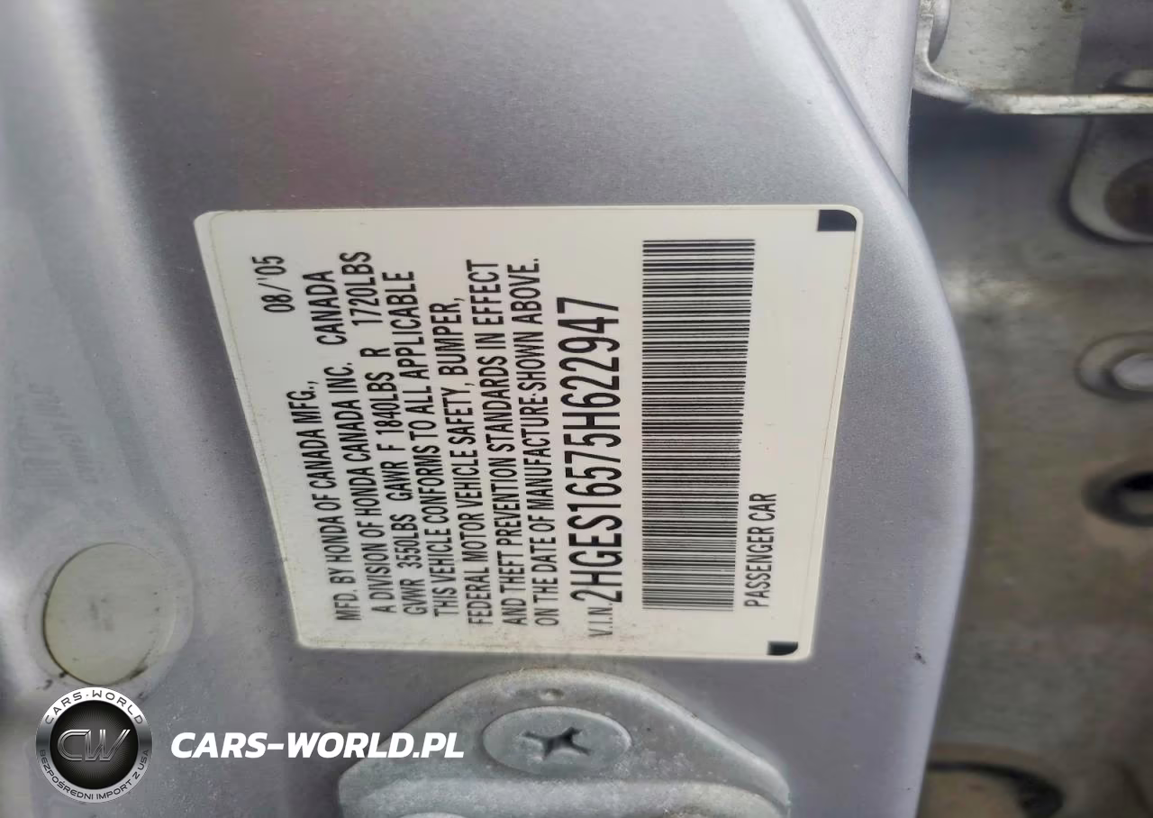2005 Honda Civic Lx VIN:2HGES16575H622947 - 12