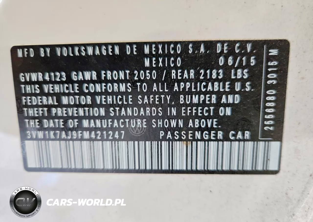 2015 Volkswagen Jetta Base VIN:3VW1K7AJ9FM421247 - 12