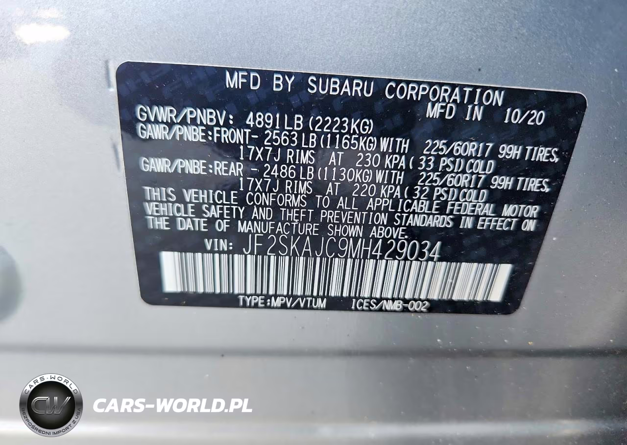 2021 Subaru Forester Premium VIN:JF2SKAJC9MH429034 - 13