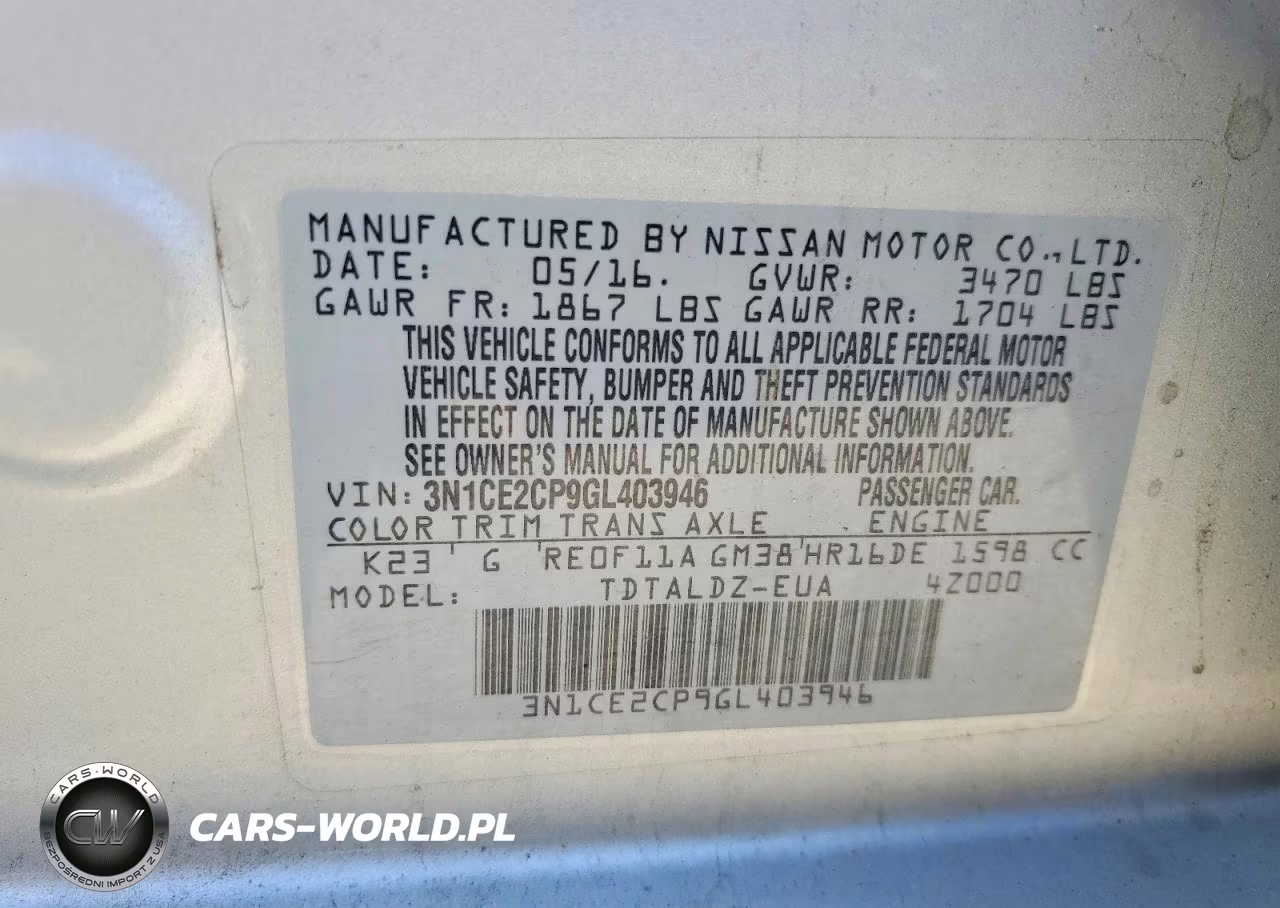 2016 Nissan Versa Note Sv VIN:3N1CE2CP9GL403946 - 12