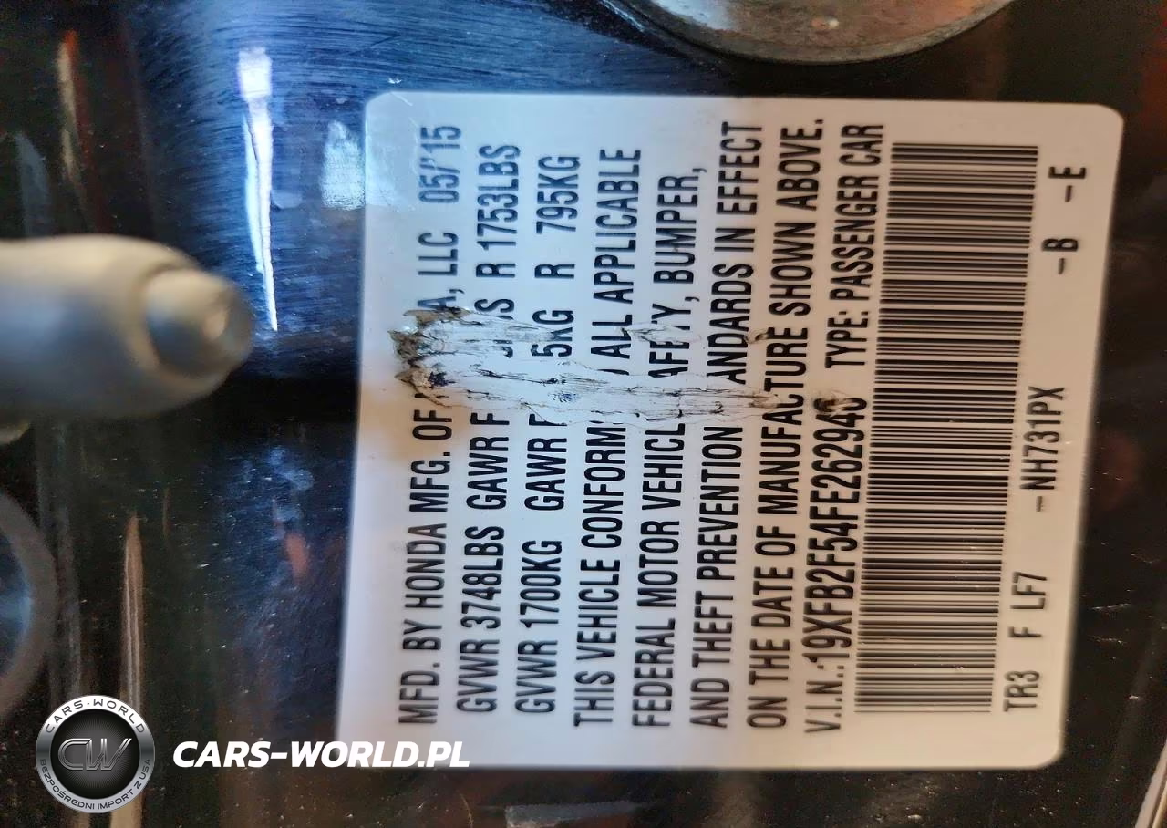 2015 Honda Civic Lx VIN:19XFB2F54FE262946 - 12