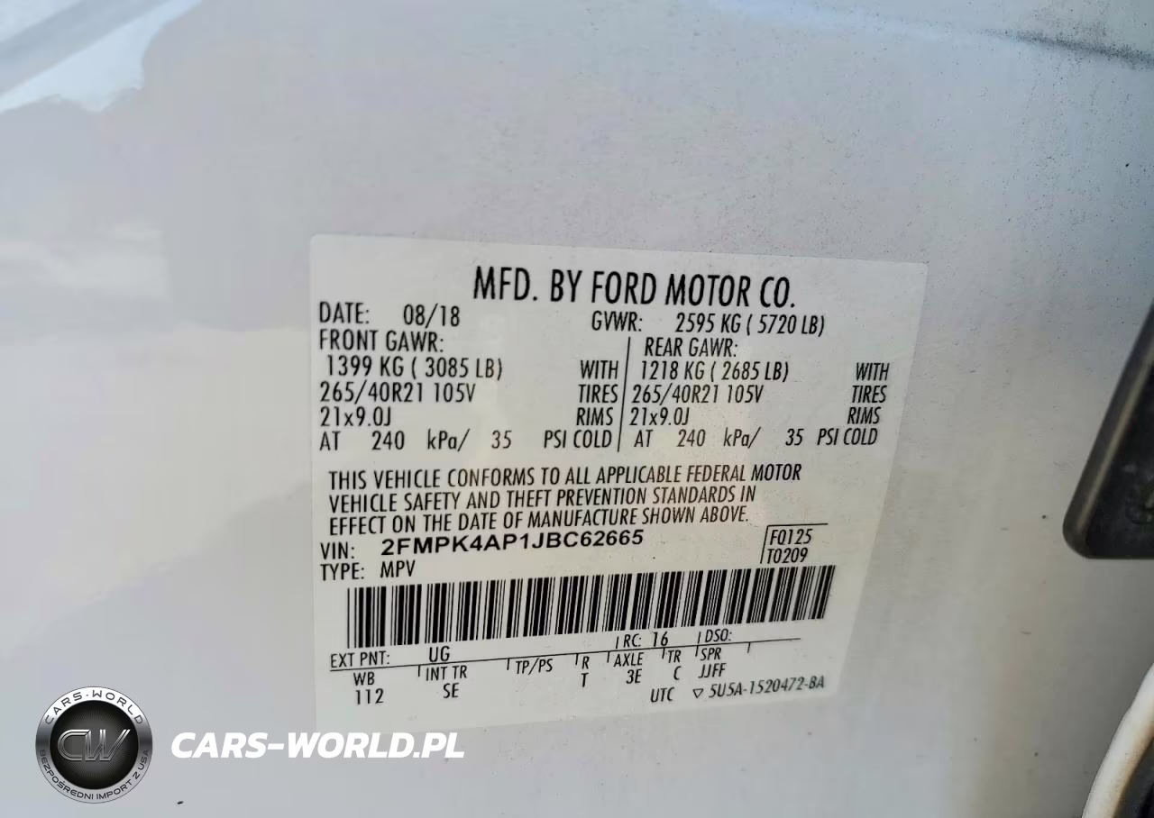 2018 Ford Edge Sport VIN:2FMPK4AP1JBC62665 - 13