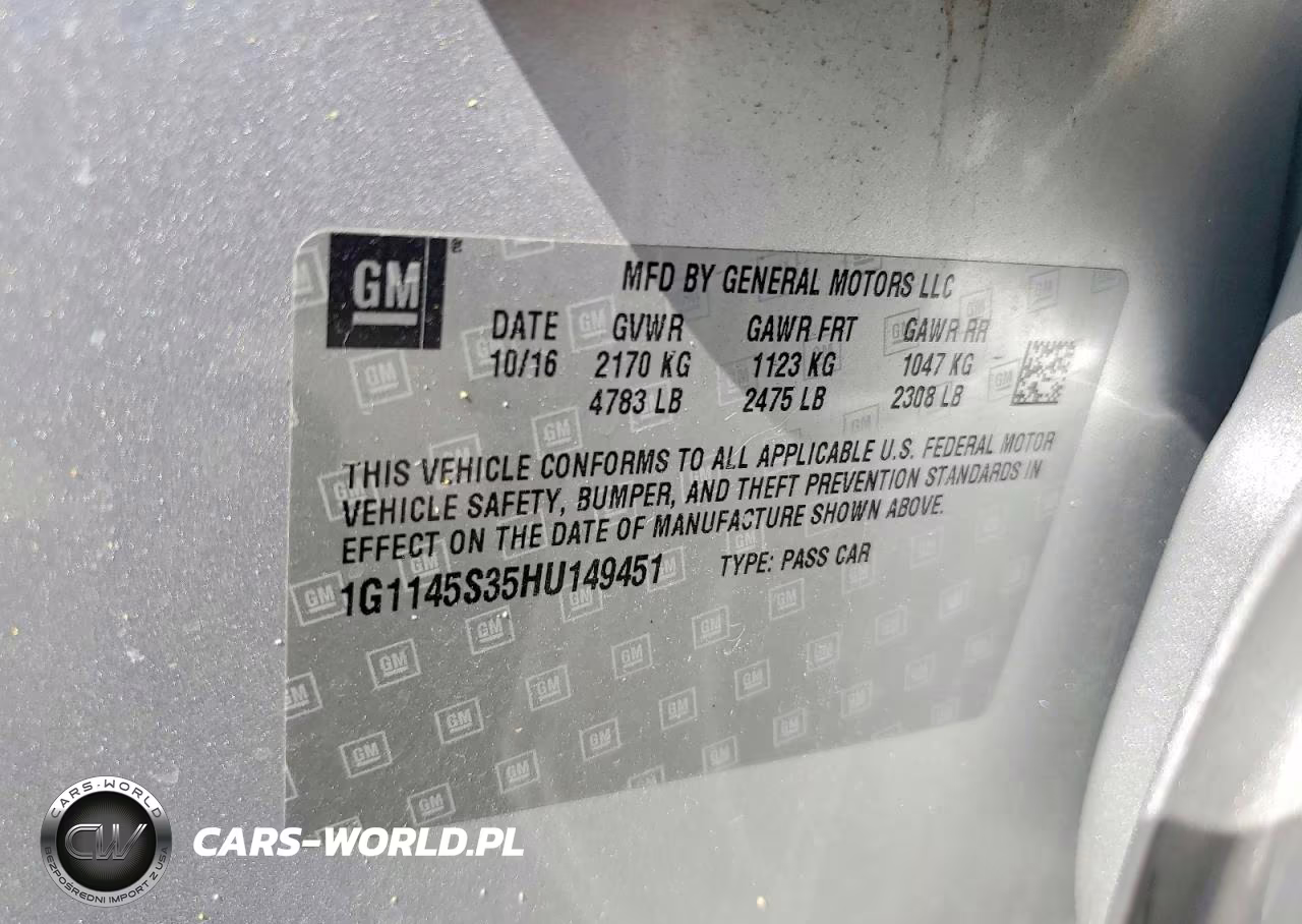 2017 Chevrolet Impala Premier VIN:1G1145S35HU149451 - 12