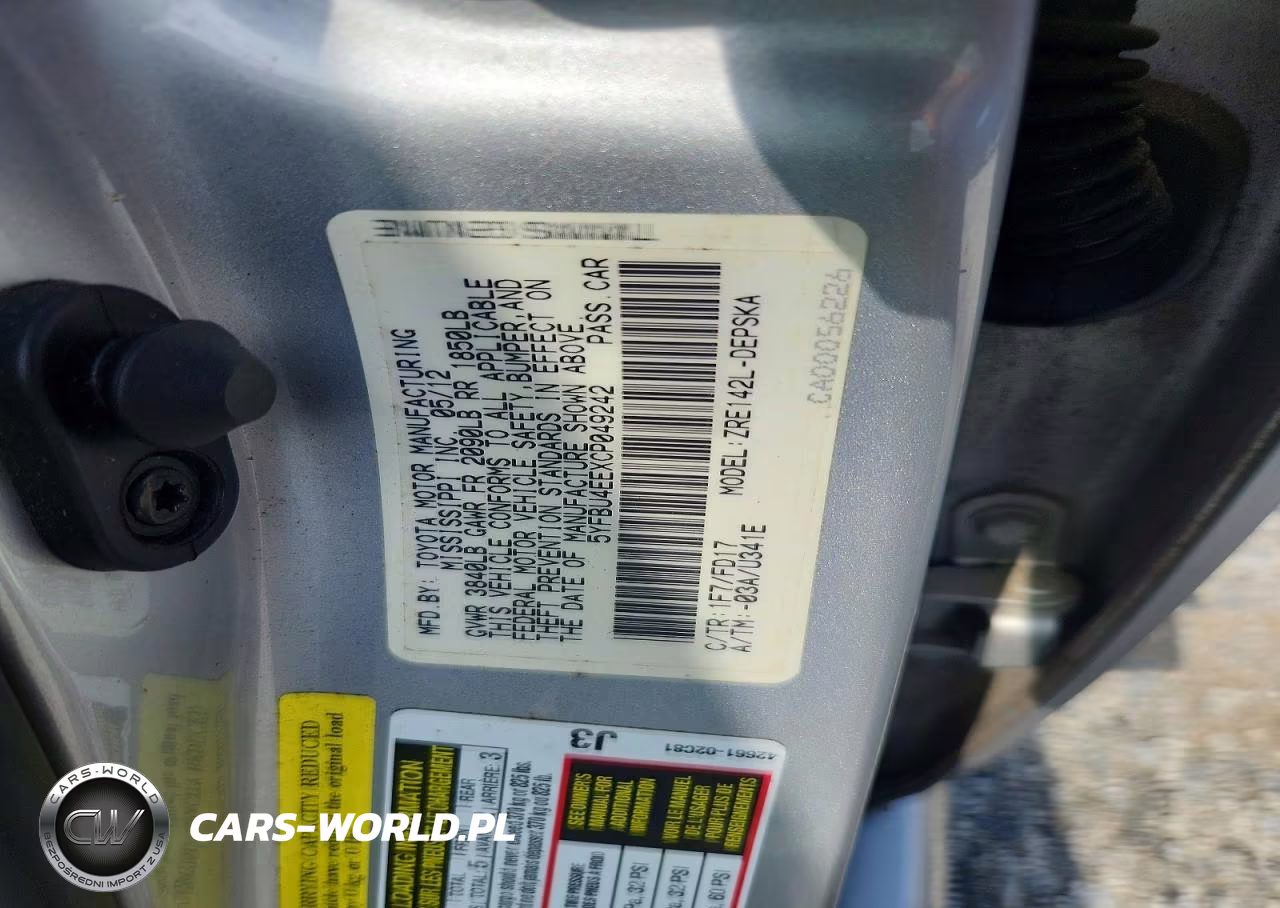 2012 Toyota Corolla S VIN:5YFBU4EEXCP049242 - 12