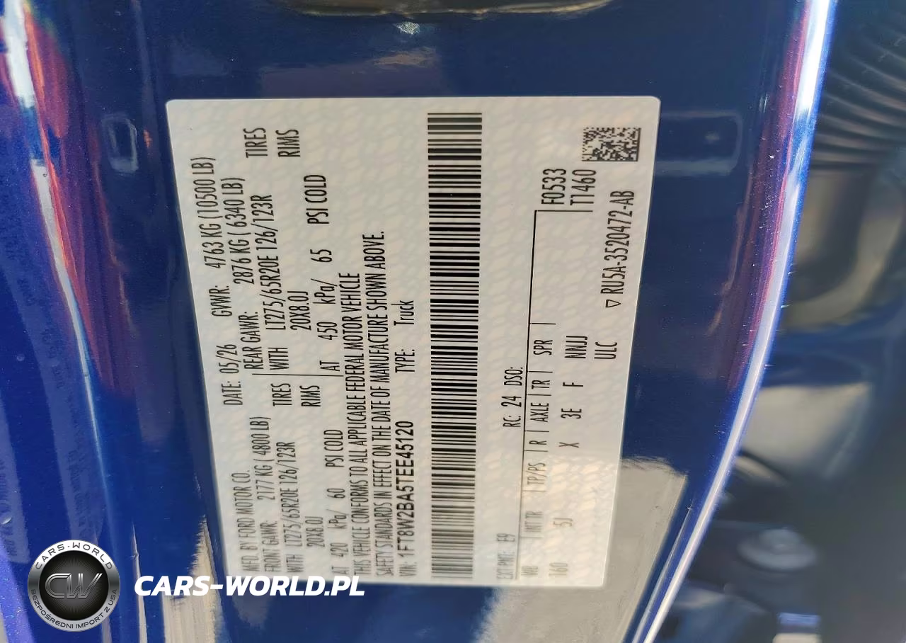 2026 Ford F250 Super Duty VIN:1FT8W2BA5TEE45120 - 13