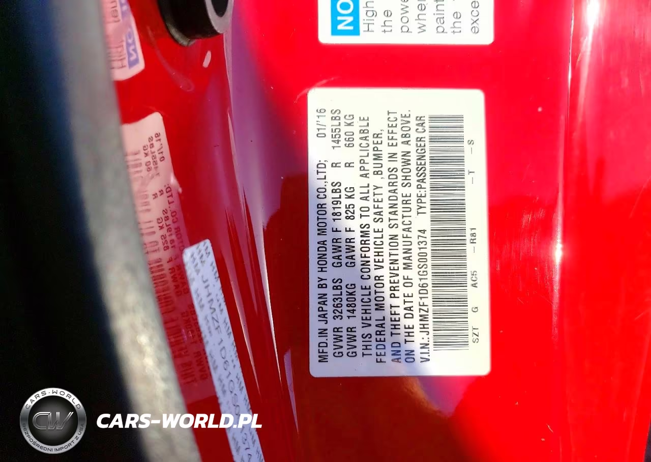 2016 Honda Cr-Z Ex VIN:JHMZF1D61GS001374 - 13