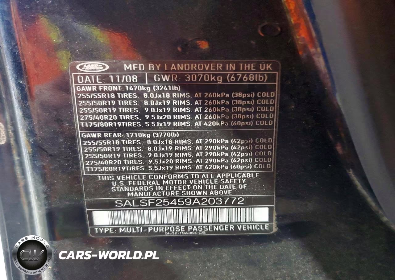 2009 Land Rover Range Rover Sport Hse VIN:SALSF25459A203772 - 13