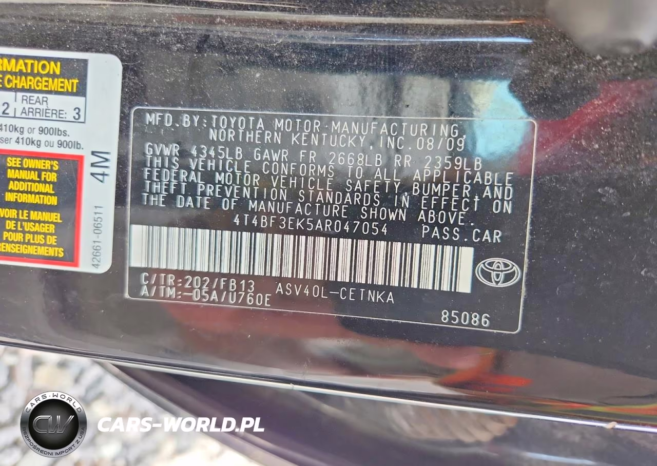 2010 Toyota Camry Le VIN:4T4BF3EK5AR047054 - 12