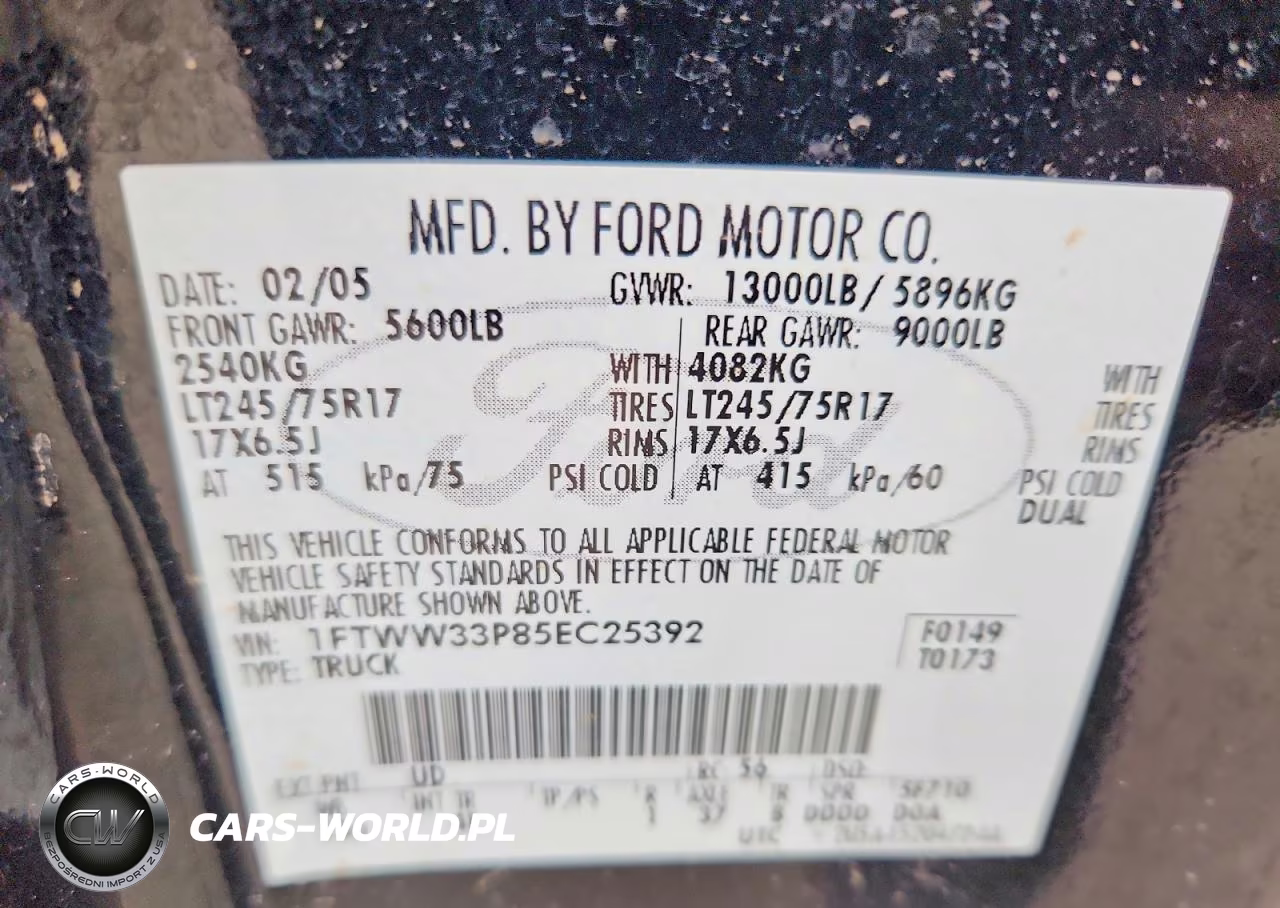 2005 Ford F350 Super Duty VIN:1FTWW33P85EC25392 - 12
