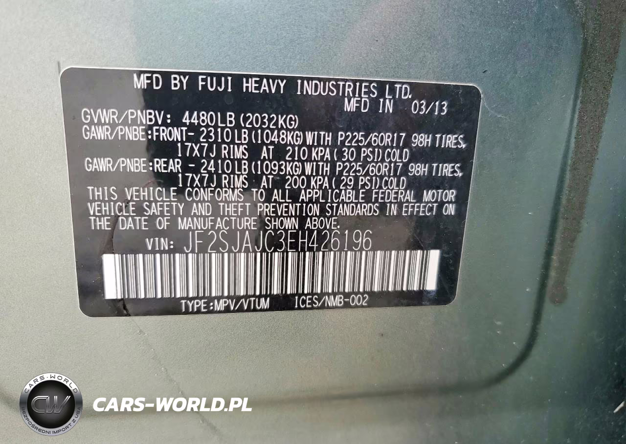 2014 Subaru Forester 2.5I Limited VIN:JF2SJAJC3EH426196 - 14