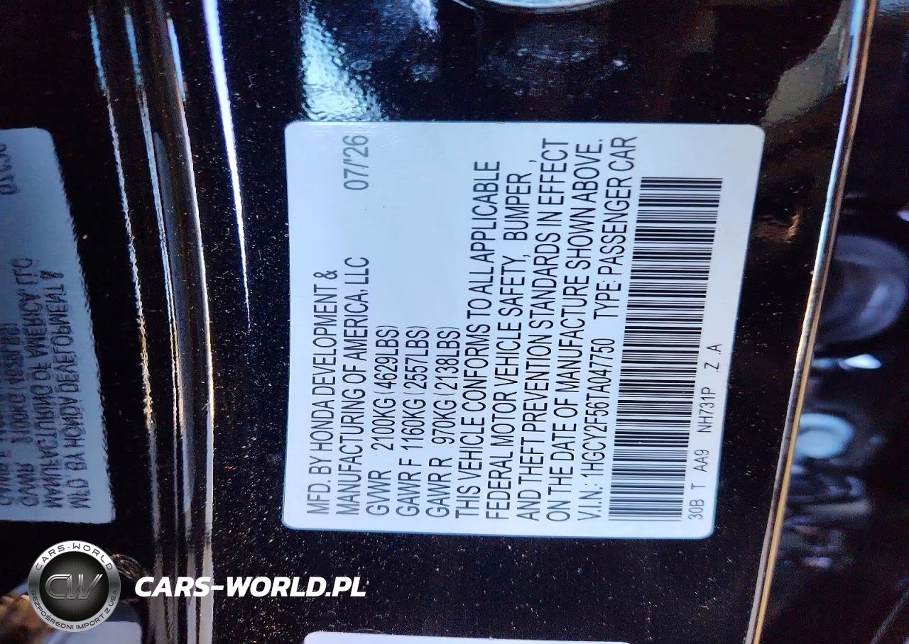2026 Honda Accord Hybrid Sport VIN:1HGCY2F56TA047750 - 12