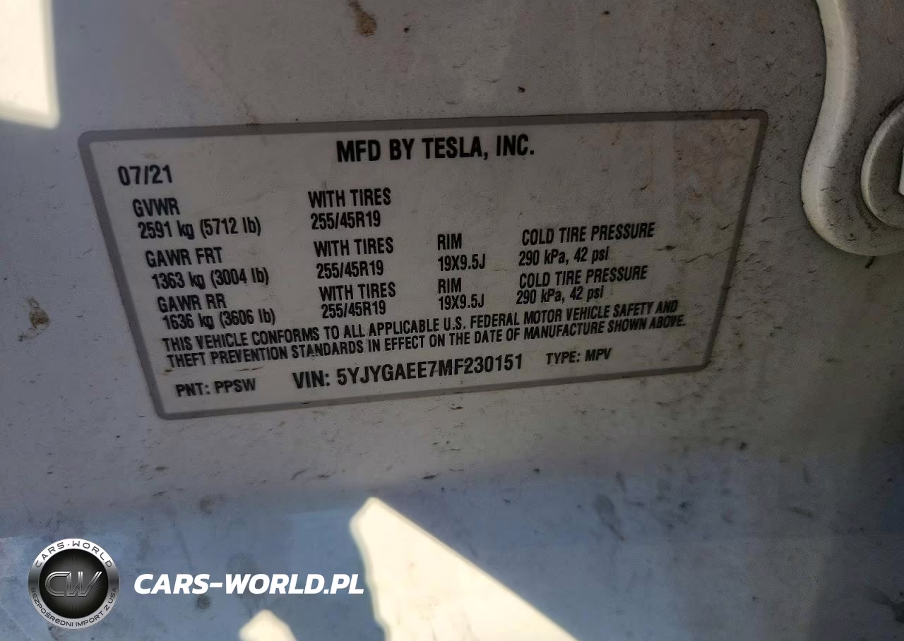 2021 Tesla Model Y VIN:5YJYGAEE7MF230151 - 12
