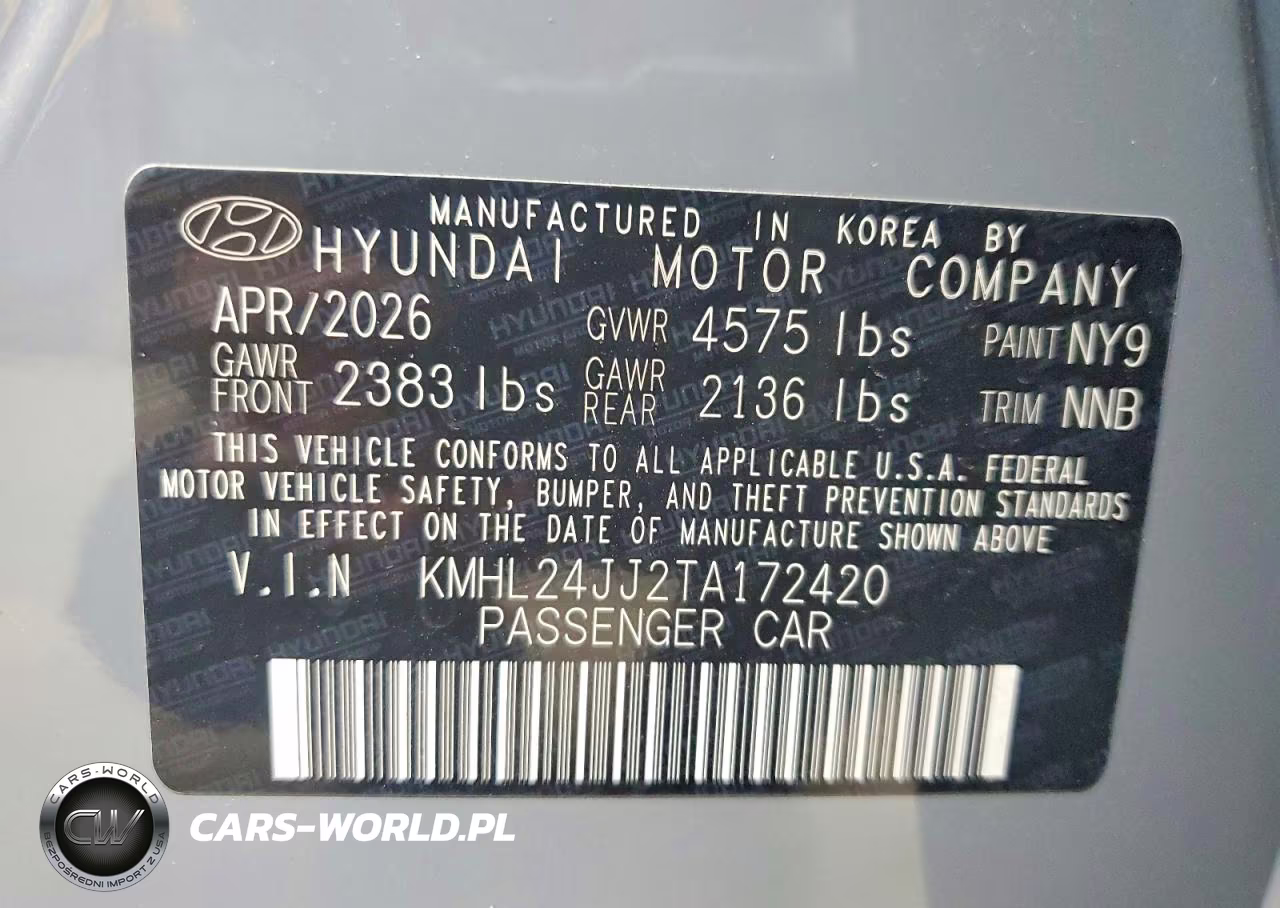 2026 Hyundai Sonata Hybrid Blue VIN:KMHL24JJ2TA172420 - 12