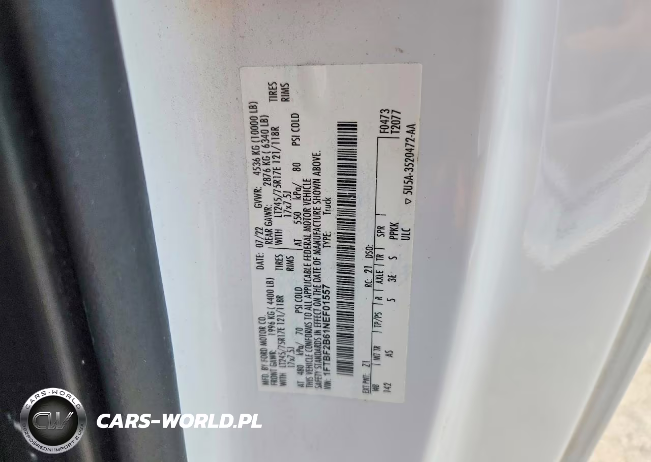 2022 Ford F250 Super Duty VIN:1FTBF2B61NEF01557 - 12