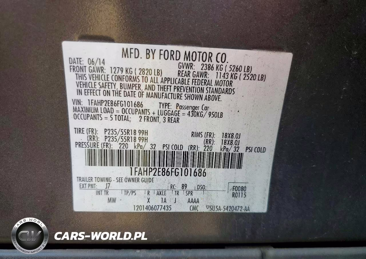 2015 Ford Taurus Sel VIN:1FAHP2E86FG101686 - 12