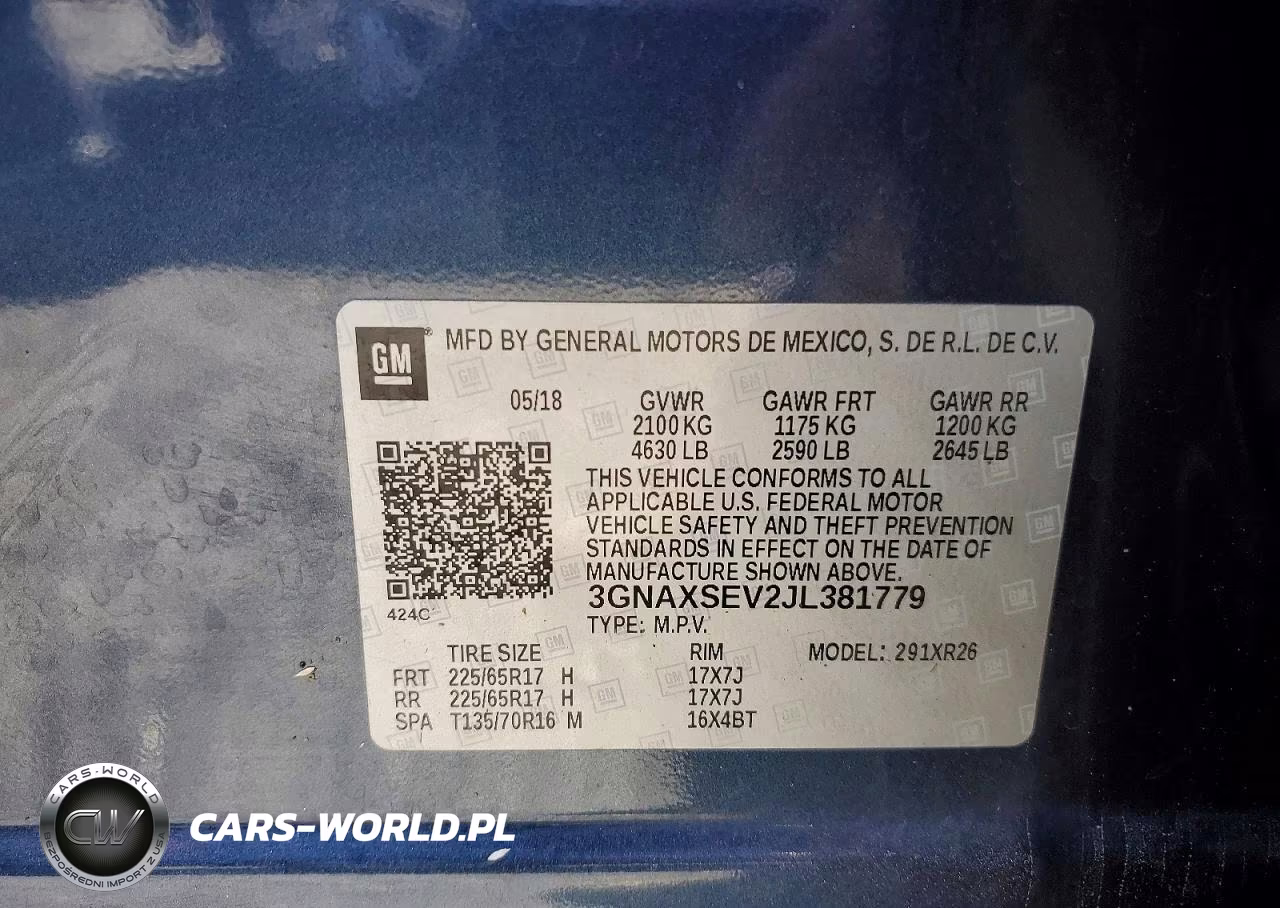 2018 Chevrolet Equinox Lt VIN:3GNAXSEV2JL381779 - 13