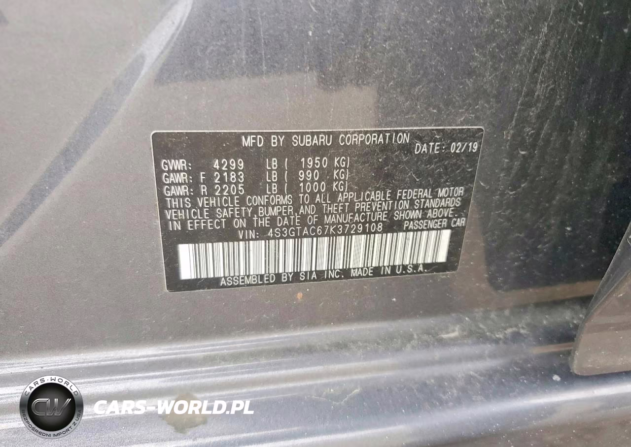 2019 Subaru Impreza Premium VIN:4S3GTAC67K3729108 - 12
