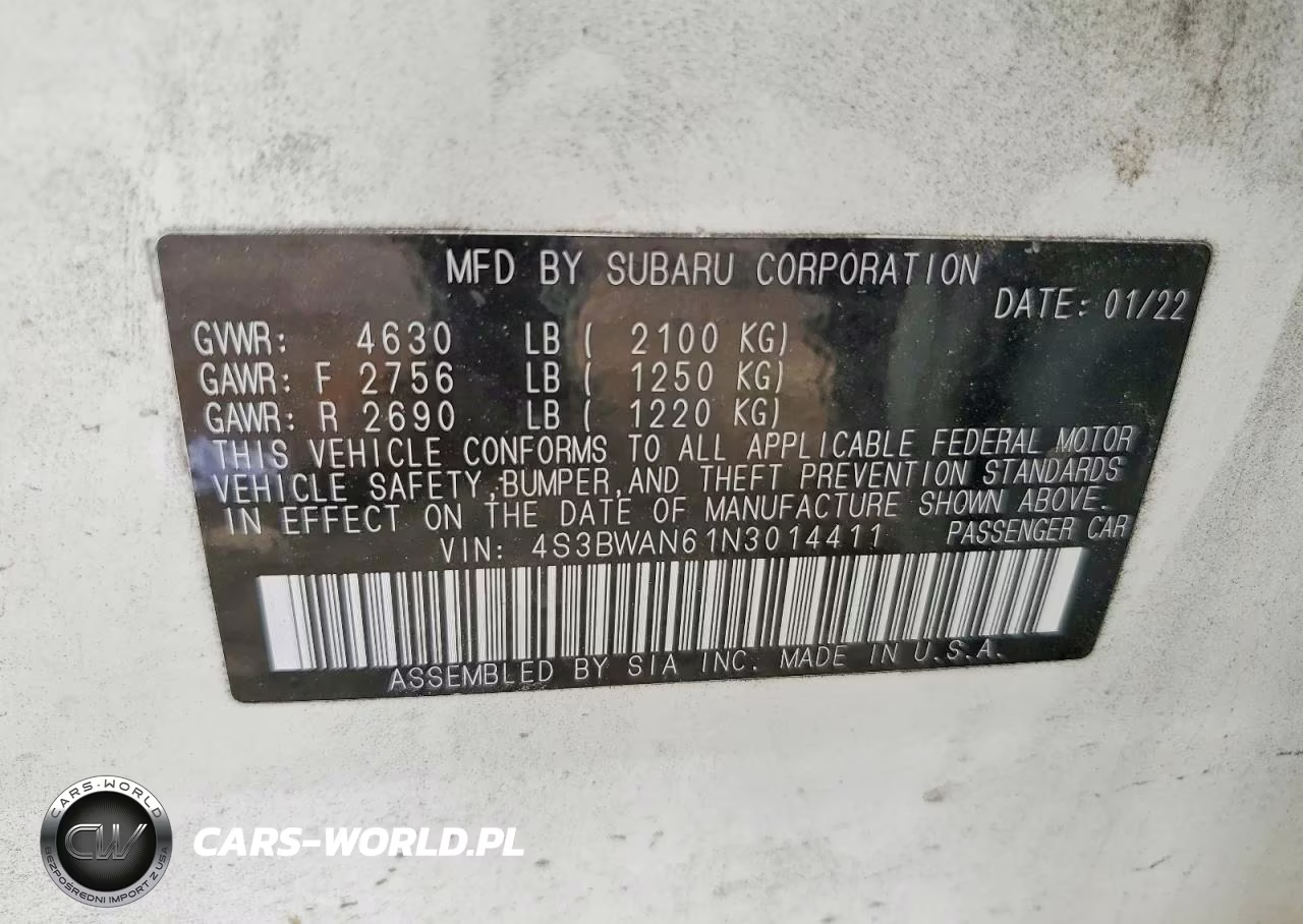 2022 Subaru Legacy Limited VIN:4S3BWAN61N3014411 - 12