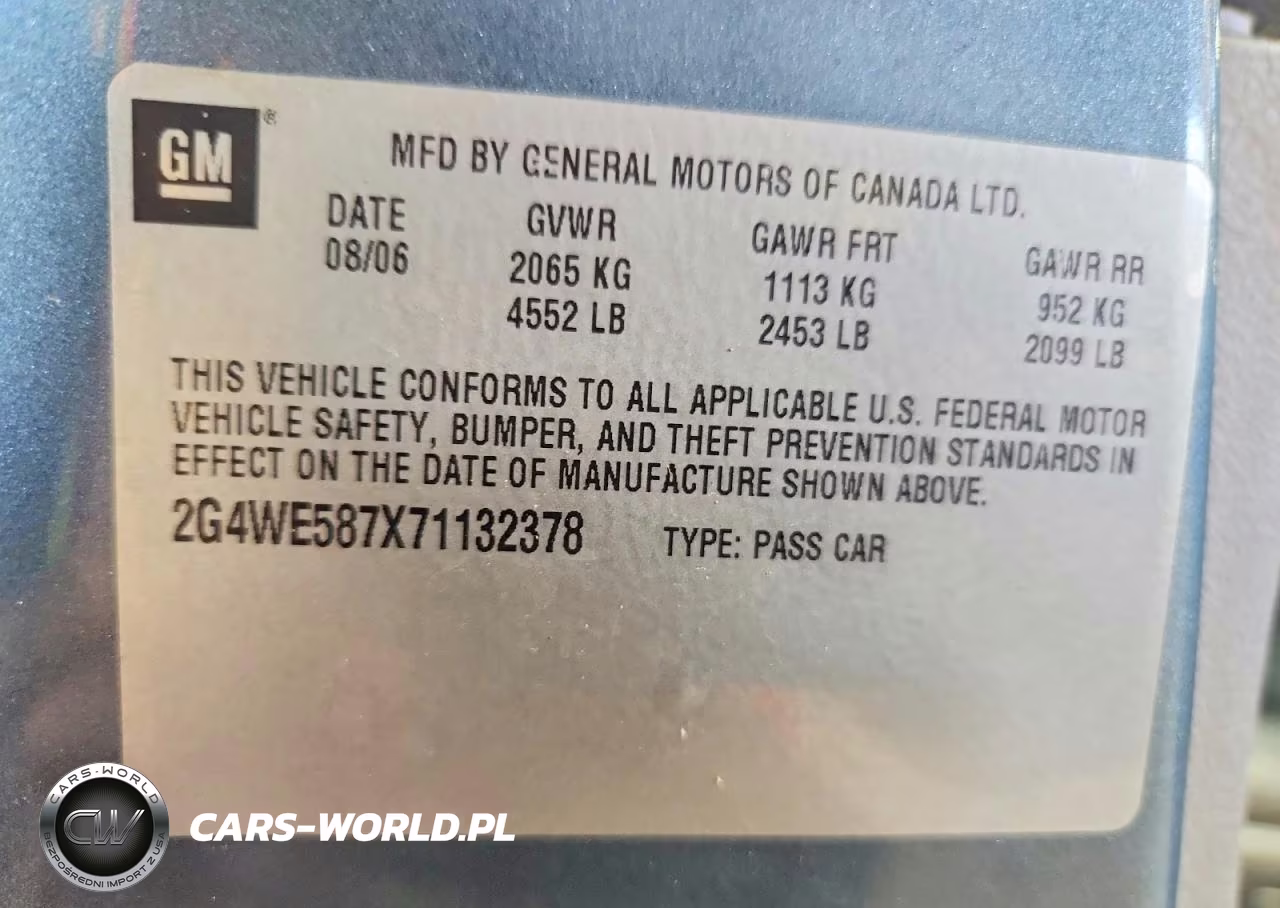 2007 Buick Lacrosse Cxs VIN:2G4WE587X71132378 - 12