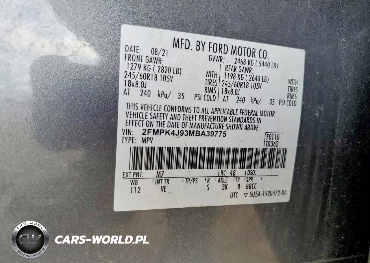 2021 Ford Edge Sel VIN:2FMPK4J93MBA39775 - 13