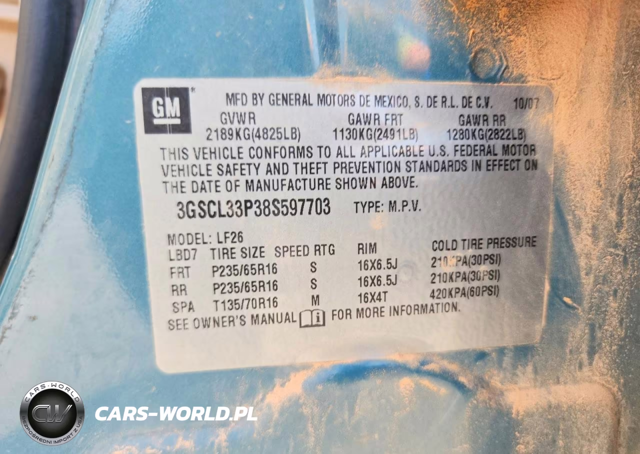 2008 Saturn Vue Xe VIN:3GSCL33P38S597703 - 13