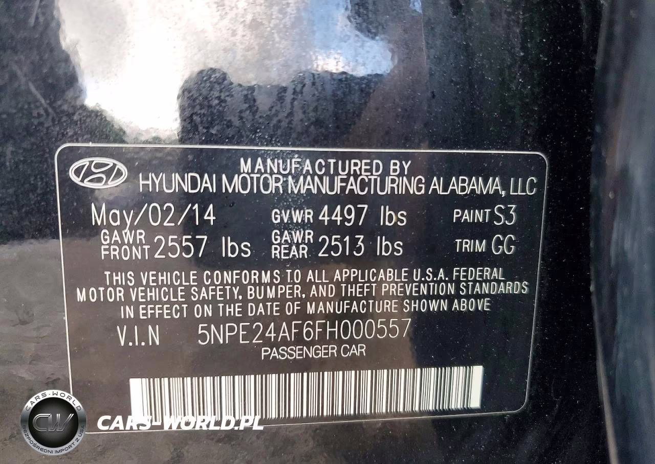 2015 Hyundai Sonata Se VIN:5NPE24AF6FH000557 - 12