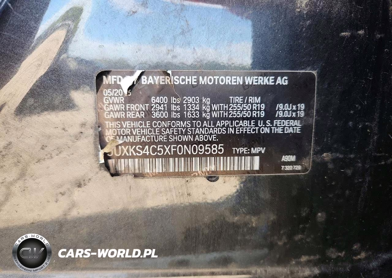2015 BMW X5 xDrive35D VIN:5UXKS4C5XF0N09585 - 13