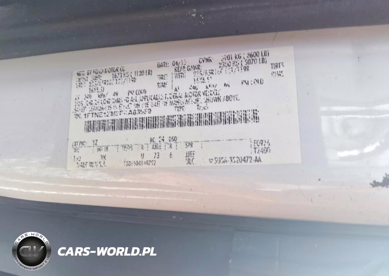 2015 Ford Transit T-150 VIN:1FTNE1ZM9FKA83959 - 13