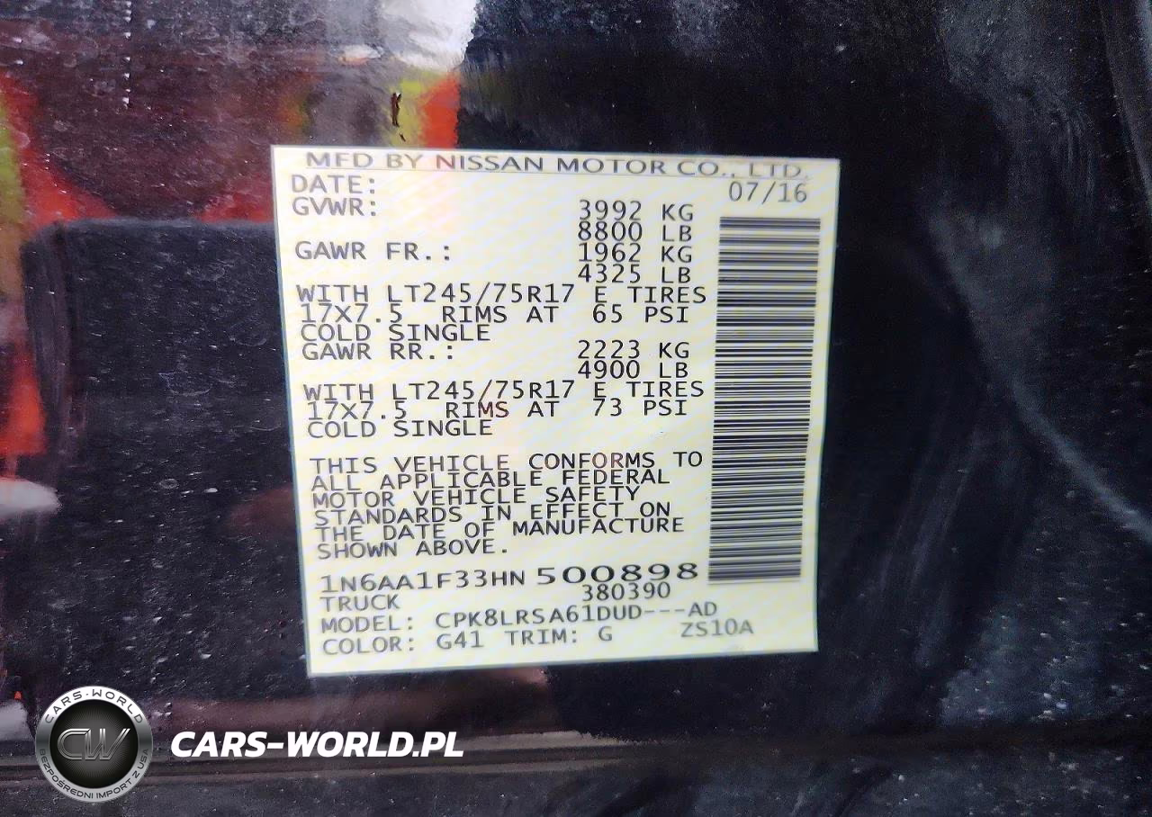 2017 Nissan Titan Xd S VIN:1N6AA1F33HN500898 - 12