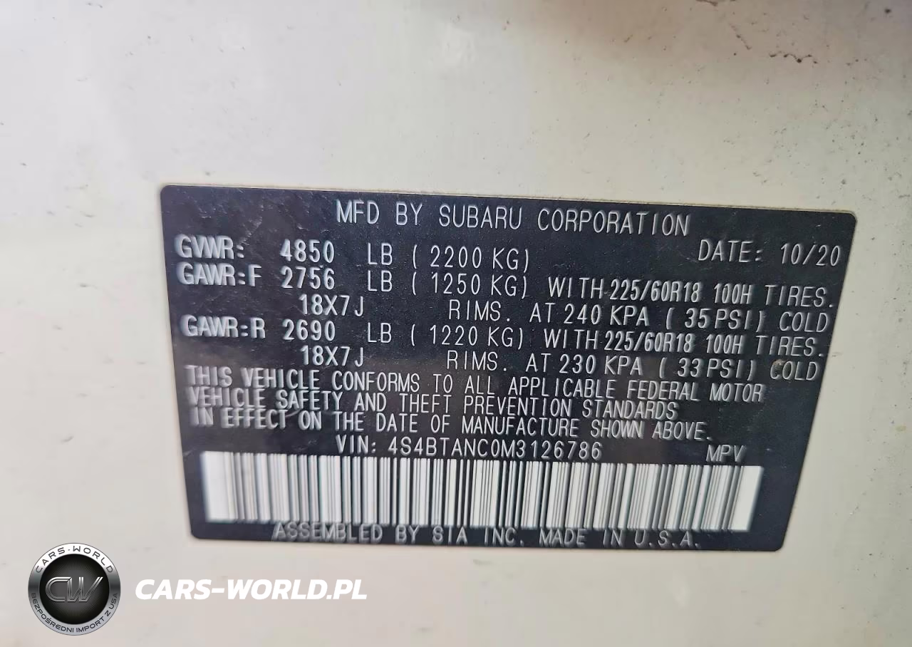 2021 Subaru Outback Limited VIN:4S4BTANC0M3126786 - 13